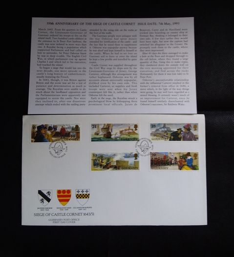 Guernsey - 1993 First Day Cover - Siege of Castle Cornet 1643/51
