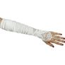 Classy White Gloves with Sparkly Beads & Lace Image 3