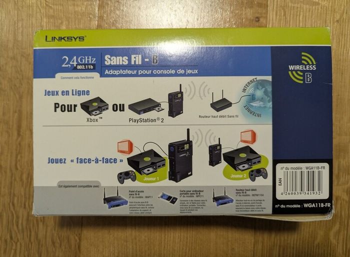 Linksys Wireless-B Game Adapter (WGA11B-FR)  Console WiFi Adapter for PS2 or Xbox