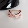 Rose Gold Plated Austrian Crystal Cross Ring Image 3