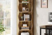 Corner Shelf, 5 Levels, 182 cm High, Corner Bookcase, Modern in Wood Look, Space-Saving Standing Shelf