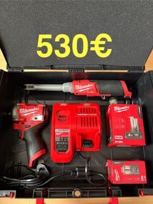 Milwaukee. Impact 3/8. Ratchet 3/8. Battery 2 ah M12 / Battery 6ah M12. Fast charger
