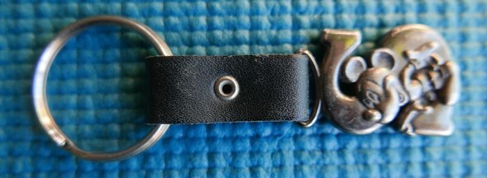 Vintage MICKEY MOUSE letter S metal keyring key chain keychain  Disney