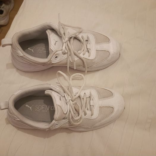 Puma White Runners size 6