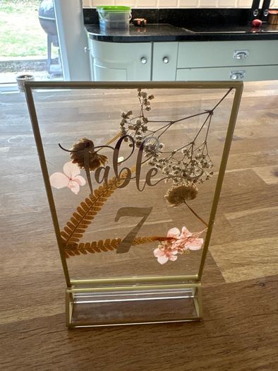 Pressed flower table numbers