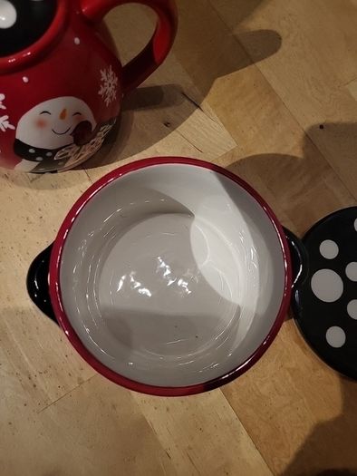 cute Christmas teapot and cookie jar