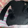 jumper Bnwt black occasion piece jumper with fur panels large /xl Image 8