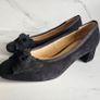 Gabor ladies shoes pumps hooty bow suede leather black RRP 105 euro size UK 4.5 EU 37.5 perfect for back to school new & boxed Image 4