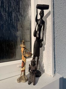 African and Asian Decorative Figurines Bundle of 3 Ornaments