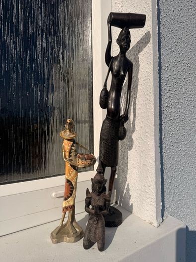 African and Asian Decorative Figurines Bundle of 3 Ornaments