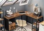 New L Shape Desk With 2 Shelves & A Drawer - FREE P&P