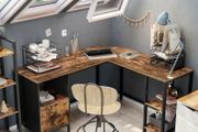 New L Shape Desk With 2 Shelves &amp; A Drawer - FREE P&amp;P