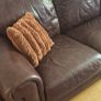 Brown leather 3 seater and 1 seater Image 4