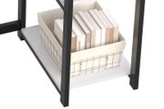 Computer Desk with Full Monitor Stand,120 cm Home Office Desk with Reversible Storage Shelves,Small Study Desk with Headphone Hook and Cup Holder,White