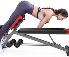 Multi-Functional Weight Bench with Roman Chair for Home Gym 8 Back Extension Levels, Flat Decline Modes, Full-Body Training, Bench Press, Sit Ups, Thick Pad, Free Workout Chart Included
