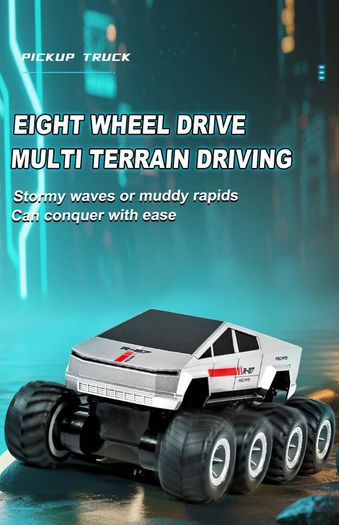 Bluster Cyber PickupTruck 8-Wheeled Amphibious Stunt RC Car