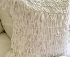 Kylie Minogue White Tassel Cushion