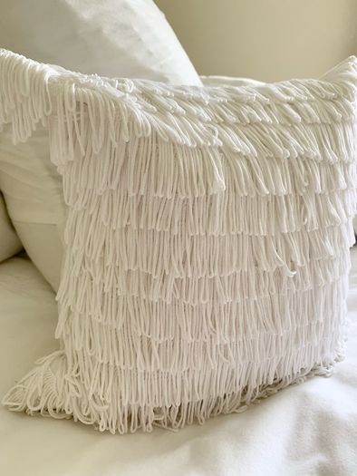 Kylie Minogue White Tassel Cushion