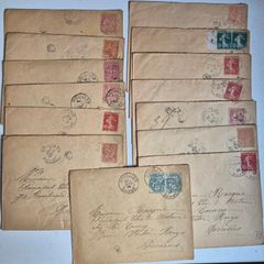 Antique Collection: 10 Vintage French Handwritten Letters Envelopes 1901-1910 Beautiful Calligraphy Paris Hotel History Ephemera Lot