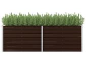 Garden Raised Bed Brown 240x80x77 cm Galvanised Steel