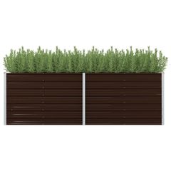 Garden Raised Bed Brown 240x80x77 cm Galvanised Steel