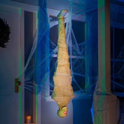 47inch Halloween Decorations Light Up Hanging Cocoon Corpse for Halloween Indoor and Outdoor Decorations