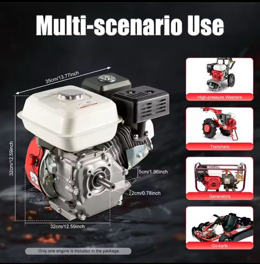 4 Stroke Engines Petrol Gasoline Engine 1 Cylinder Air Cooling 7.5HP Kart Engine Rotavator Pressure Washer Engine 5100W