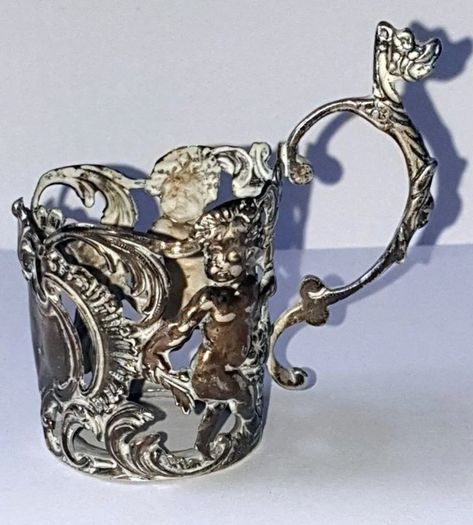 Solid Sterling Silver Spirit Cup Holder/Cert