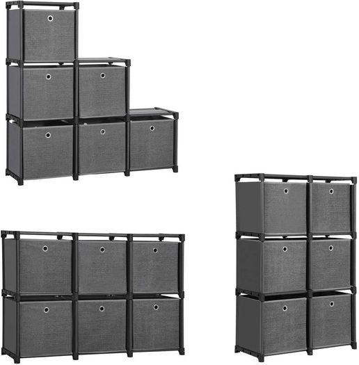 6-Cube Storage System with 6 Fabric Boxes - Free Delivery Nationwide