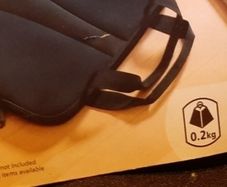 New laptop bag tag attached