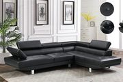 BIG DEAL Black leather 262cm Corner Chaise Sofa 4 colours