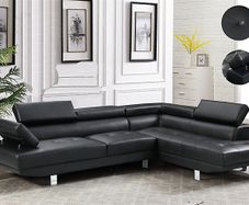 BIG DEAL Black leather 262cm Corner Chaise Sofa 4 colours