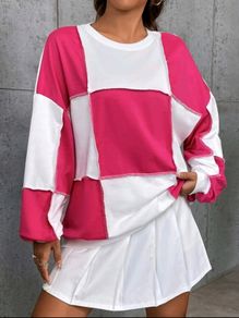 womens oversized colourblock jumper