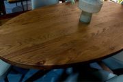 220cm Oval Oak Dining Table Ex Display Like New
