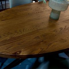 220cm Oval Oak Dining Table Ex Display Like New