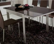 Calligaris "Elasto" glass extendable dining table