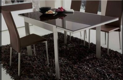 Calligaris "Elasto" glass extendable dining table