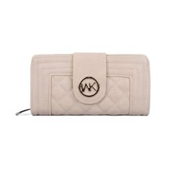 New Stylish Beige - Quilted Metail Detail Trim Purse