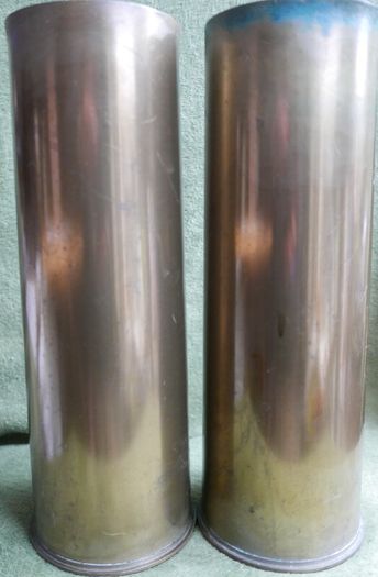 Vintage Two Irish Army Brass Artillery Shell 1954