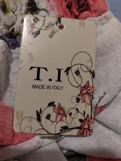 White Floral Cotton Trousers New With Tags