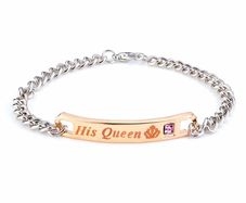 His Queen Stainless Steel Bracelet Womens