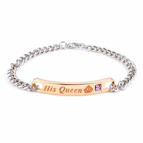 His Queen Stainless Steel Bracelet Womens