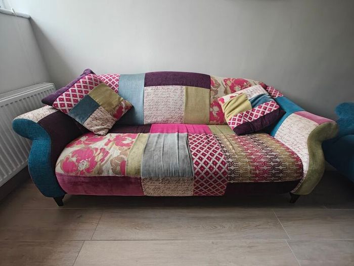 3 + 2 Seater Sofa with Matching Pouffe