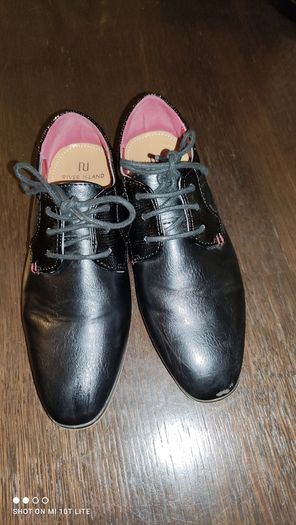 Boys black smart shoes