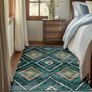 Machine Washable Large Rugs Living Room, 180x270 cm Non-Slip Area Rugs, Short Pile Green Rug for Bedroom, Hallway, Bedroom, and Kitchen, Office, Teal/Green Image 7