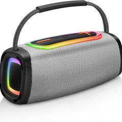 Matast A6 Portable Bluetooth 5.3, 24W Speaker with Colors, 66mm Speaker Diameter, IP-X6 Waterproof Wireless with RGB Multi-Color Rhythm Lights for Home/Outdoor/Party Use