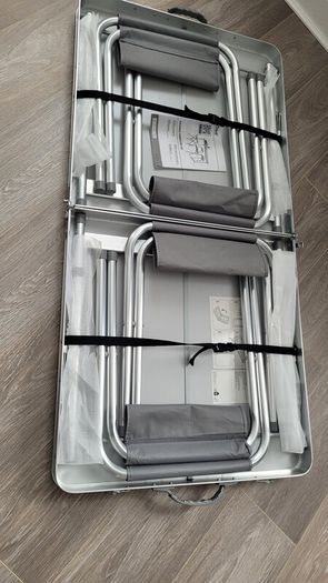 Folding Camping Table Set with 4 Stools