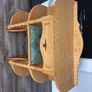 Vintage Style Wooden Cabinet with Chair Image 2
