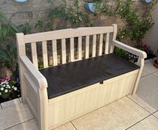 Garden Storage Bench in Cream