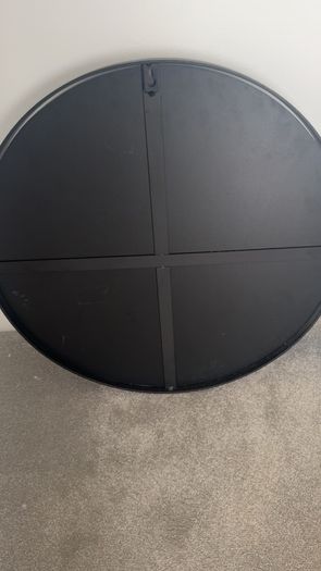 Round Black Metal Frame Mirror (50cm) Heavy Quality